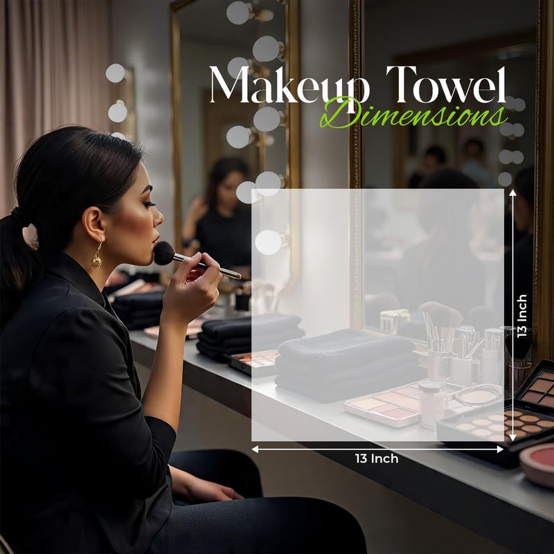 RIVERSIDE Black Makeup Towels - Pack of 6 (13x13) Soft Cotton Makeup Washcloths for Face - Reusable, Quick-Dry Makeup Remover Towels for Bathroom, Spa & Salon - Gentle on Skin - Take a Selfie - Image 3